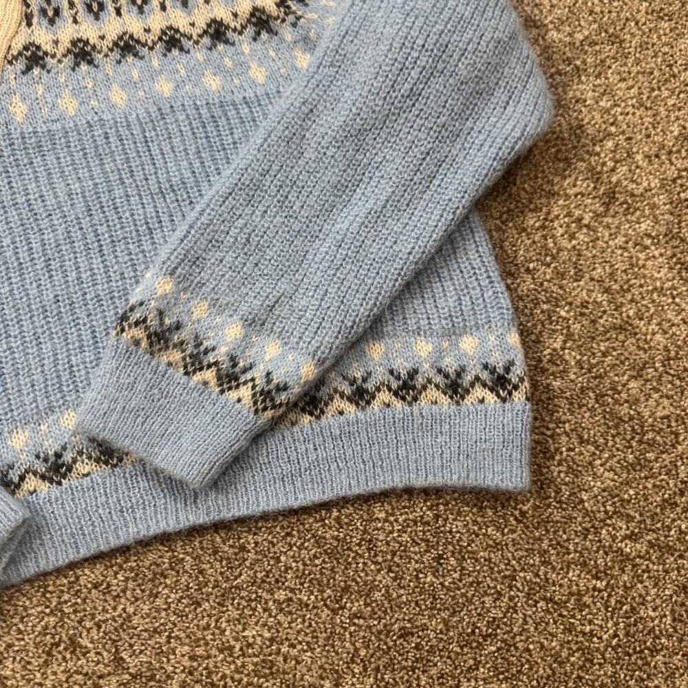 J.Crew Fair Isle Half-Zip Sweater Brushed Yarn Lash Knit Alpaca Wool Blend XL - Picture 4 of 16